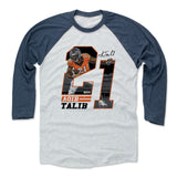 Mens Baseball T-Shirt Indigo / Ash